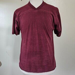 Gator Athletics Vintage 80s 90s Sports T-Shirt Vneck Red Maroon Faded USAL Large